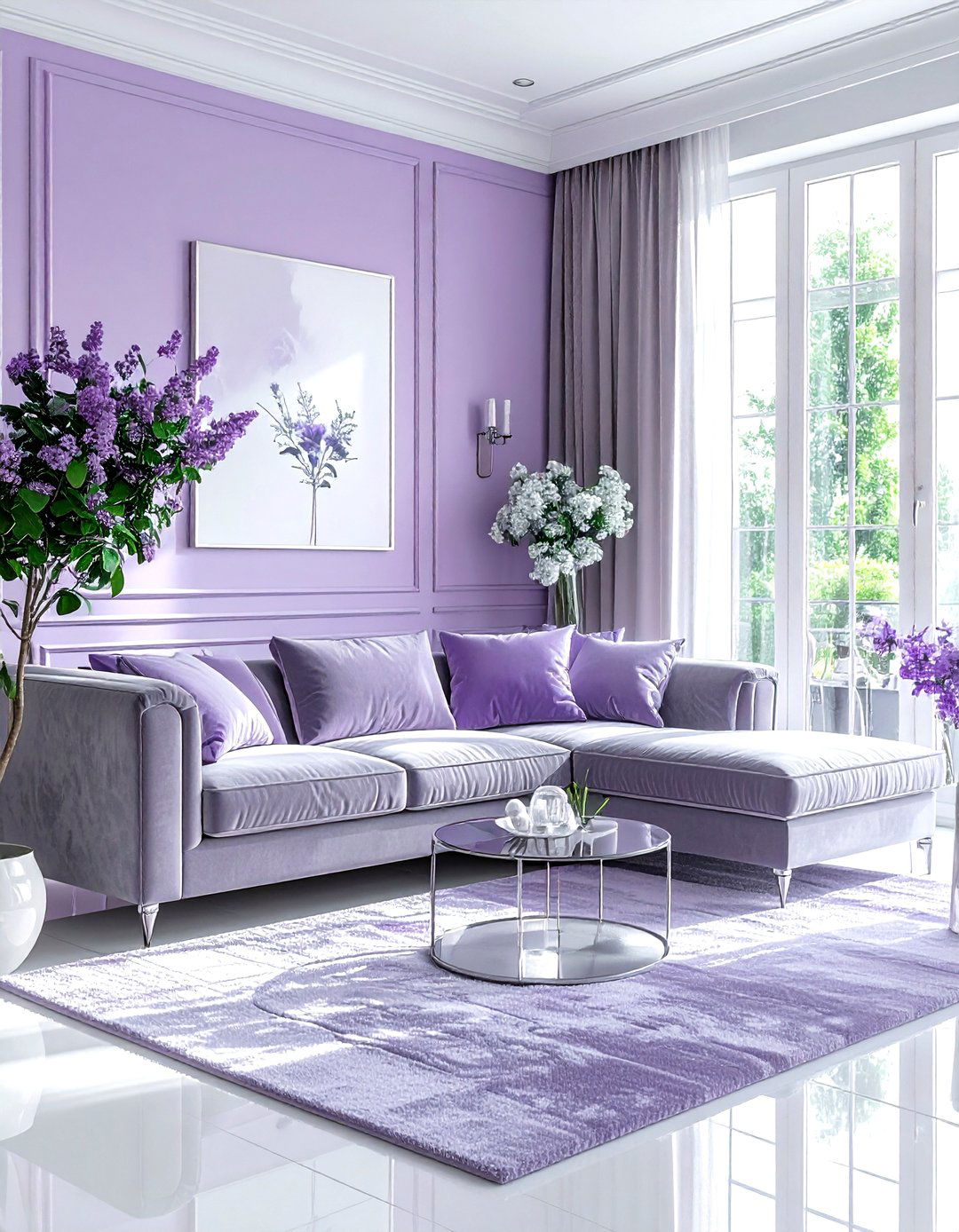 Lavender Living Room - 30 living room paint color ideas