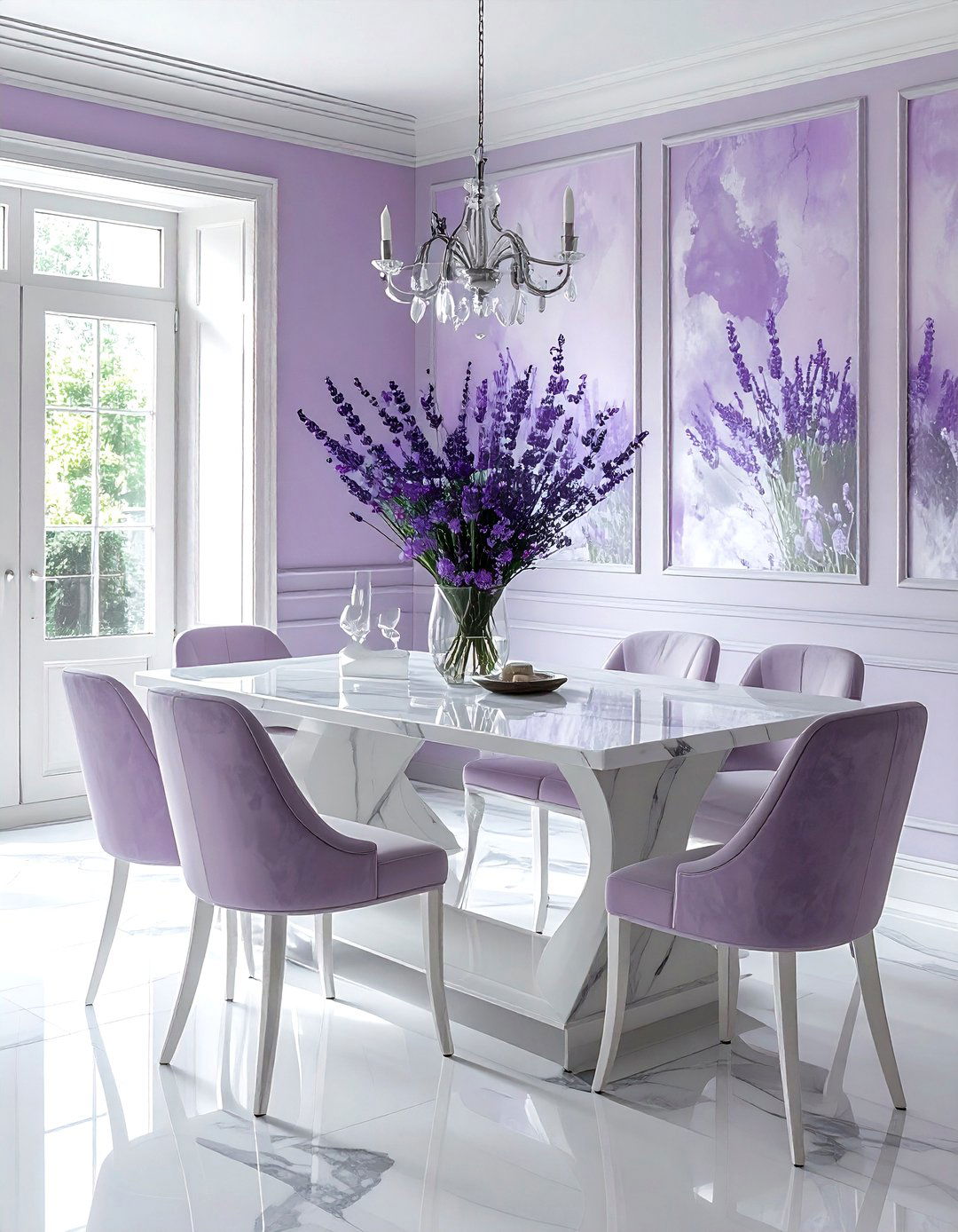 Lavender Mist Wallpaper - 30 subtle wallpaper dining room ideas