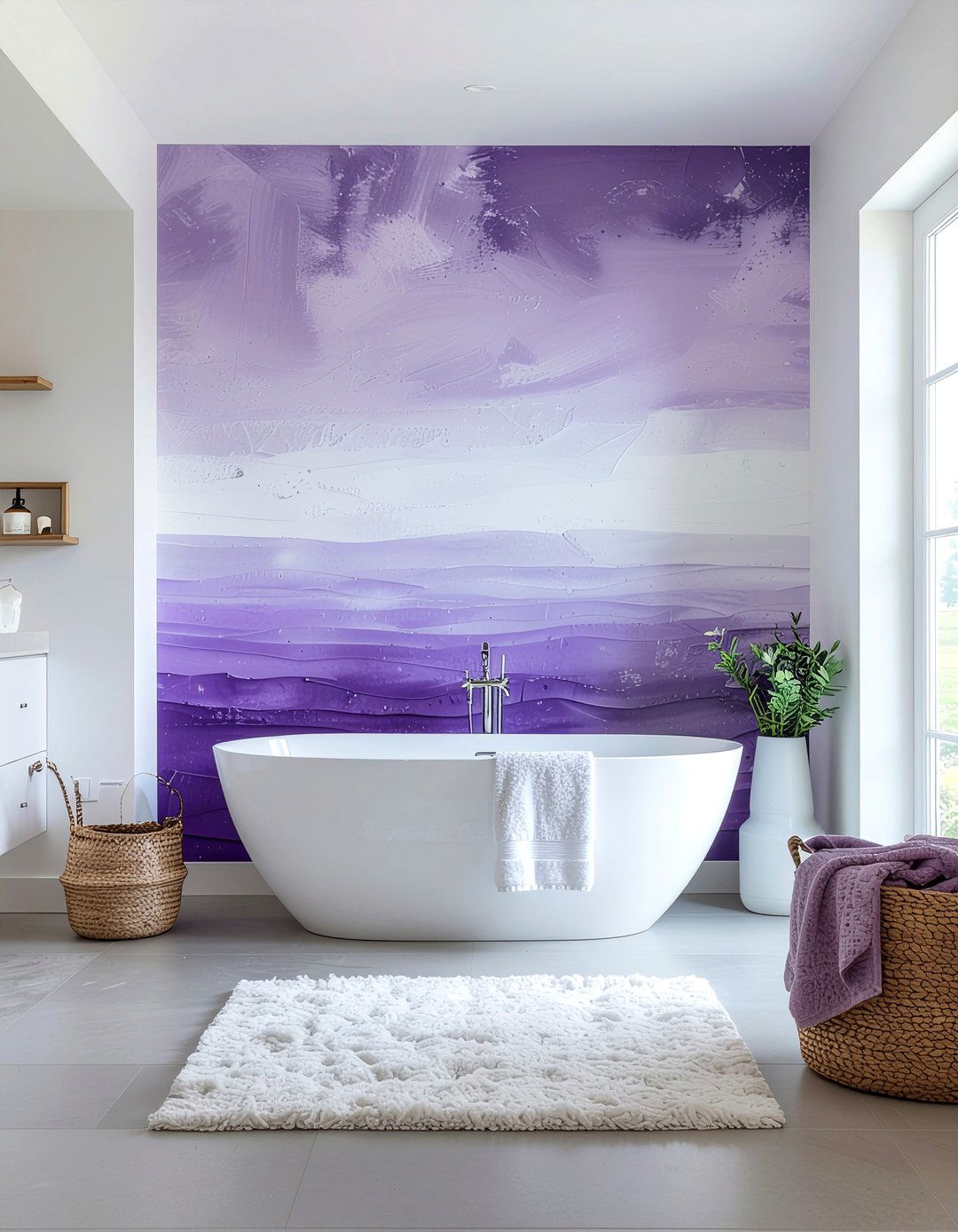 Lavender Ombre Bathroom Wall - 30 lavender bathroom ideas