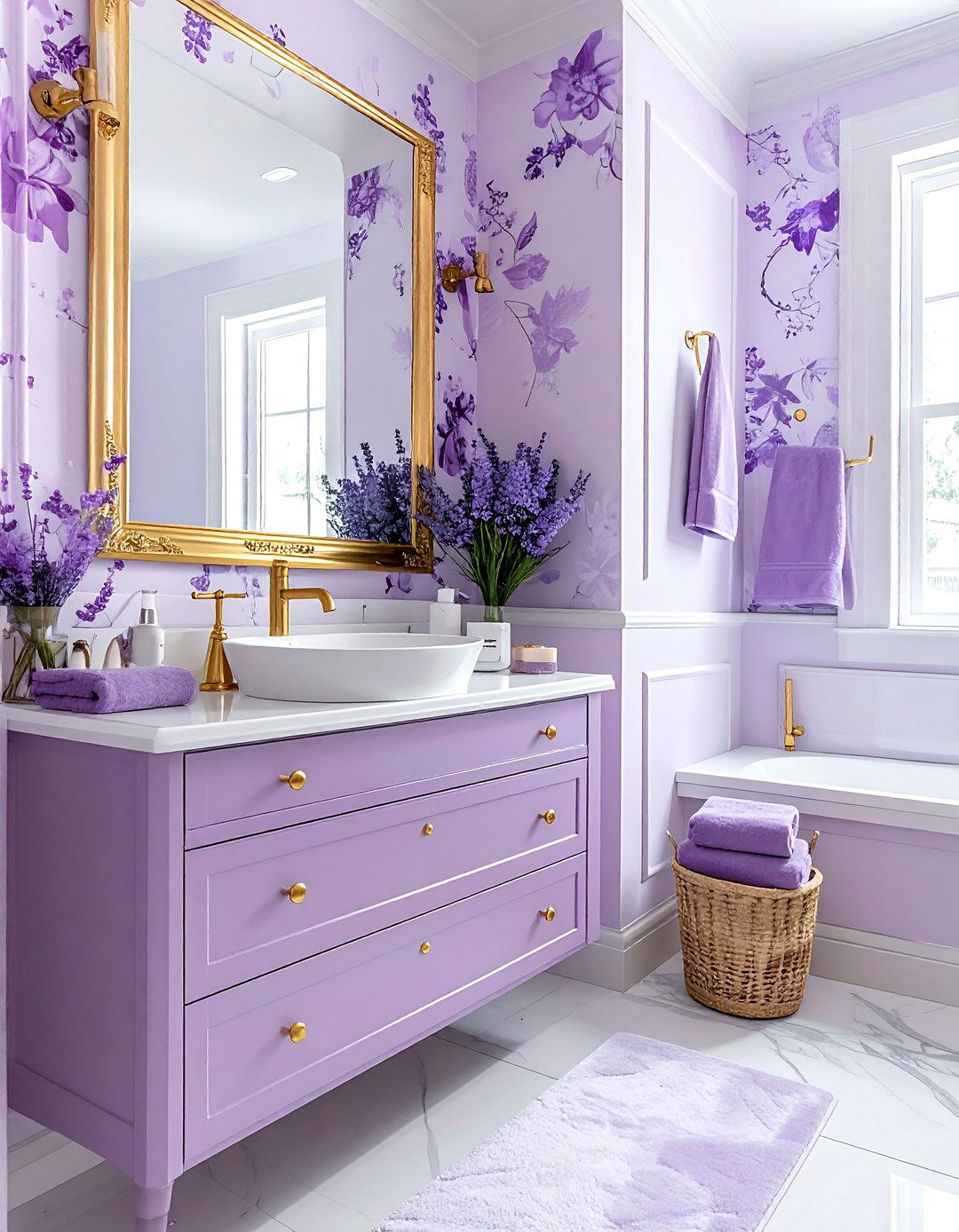 Lavender Powder Room - 30 lavender decor ideas