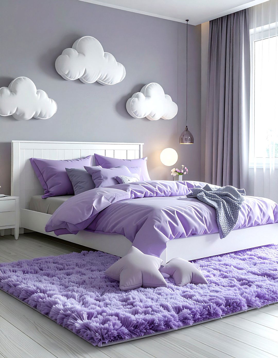 Lavender Shag Rug Kids Bedroom - 30 shag rug ideas