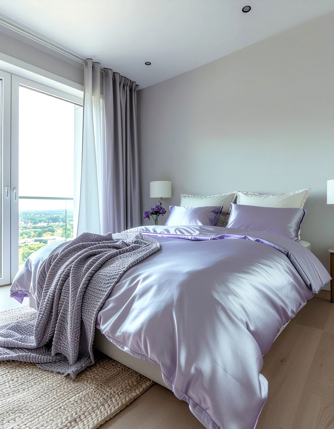 Lavender Silk Bedding - 30 bedroom silk bedding ideas