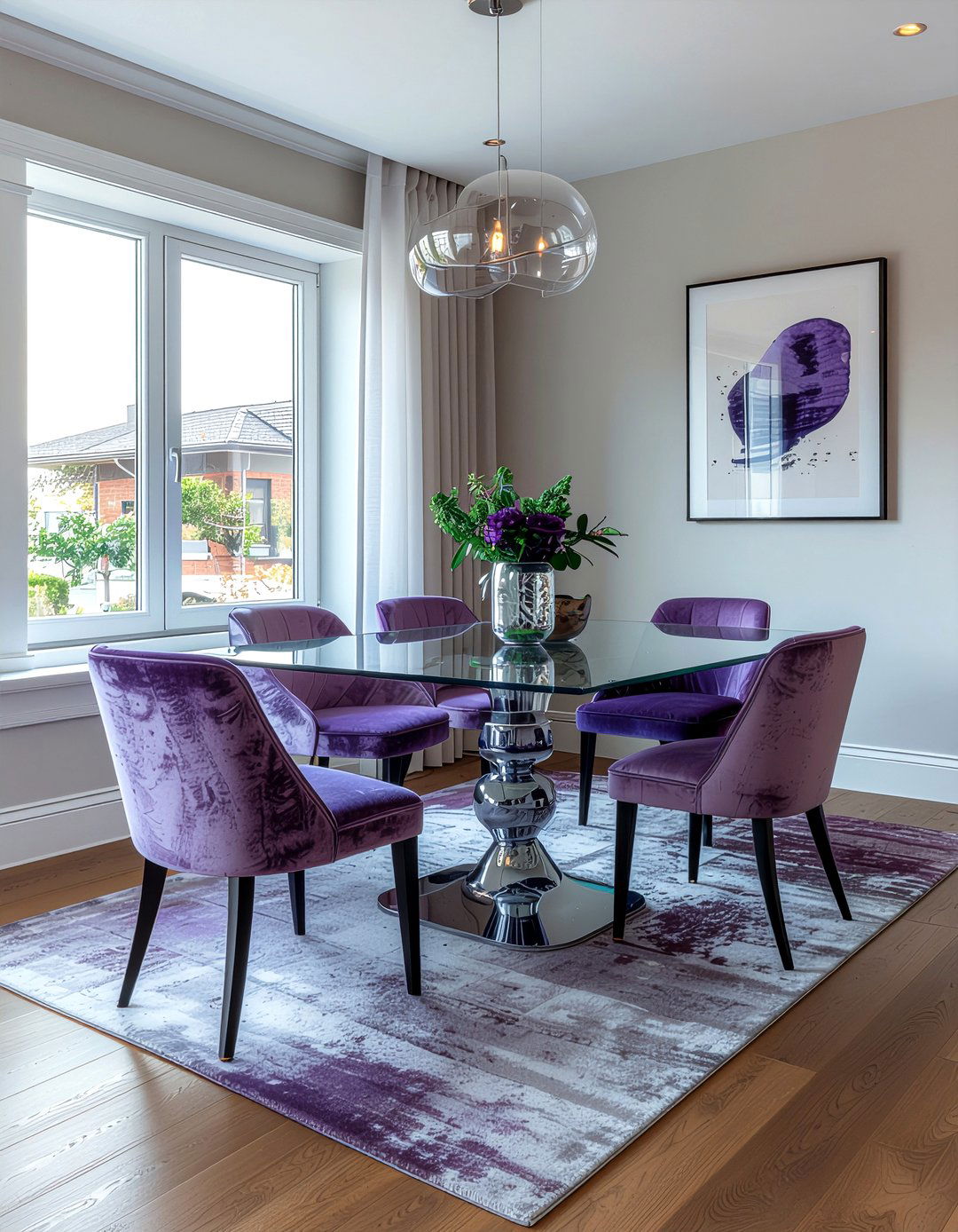 Lavender Velvet Dining Chairs - 30 lavender dining room ideas