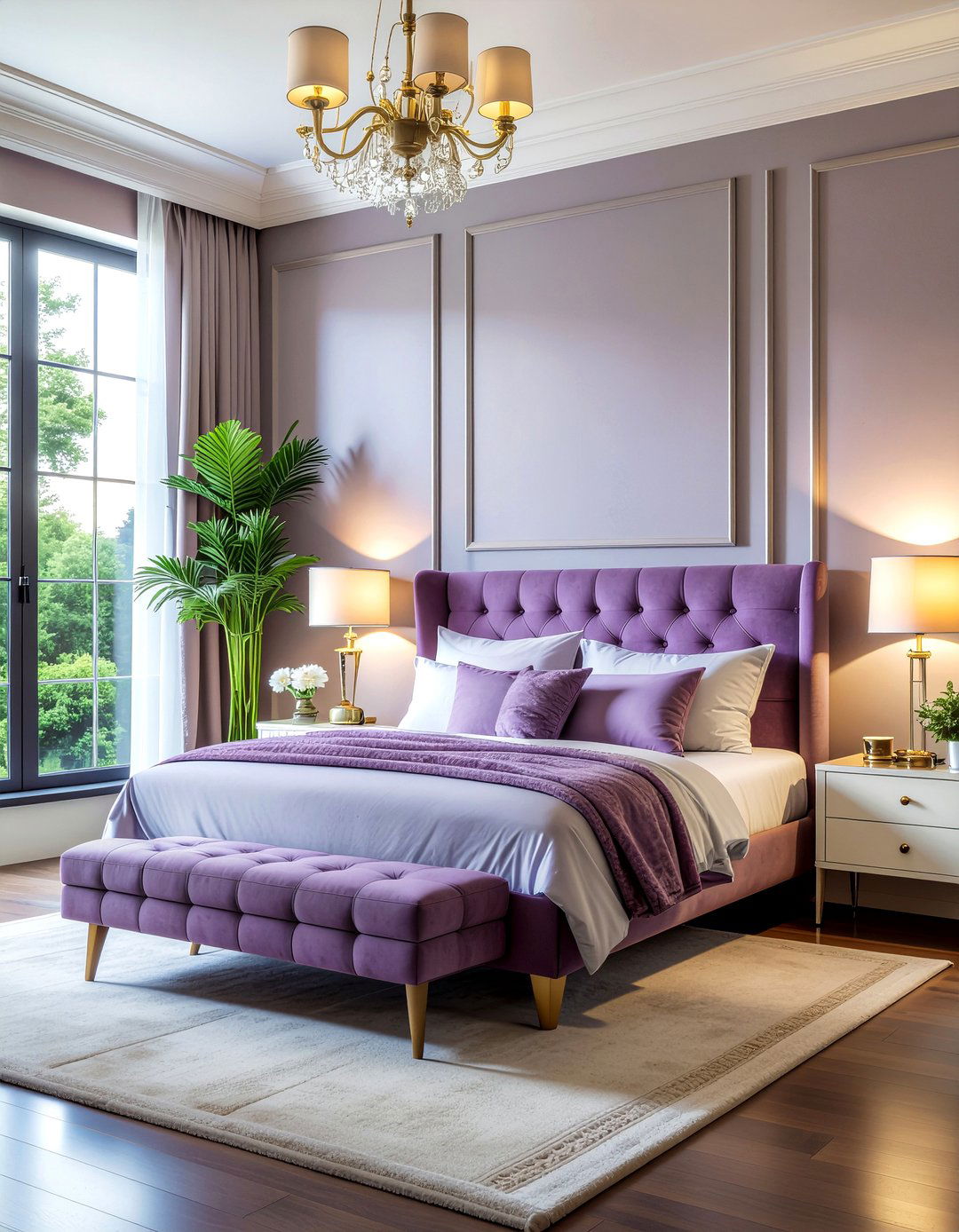 Lavender Velvet Headboard - 30 bedroom velvet headboards