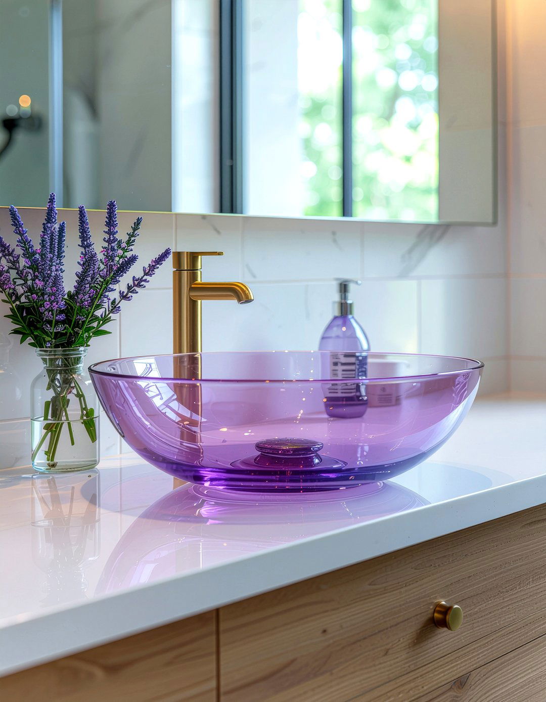 Lavender Vessel Sink - 30 lavender bathroom ideas