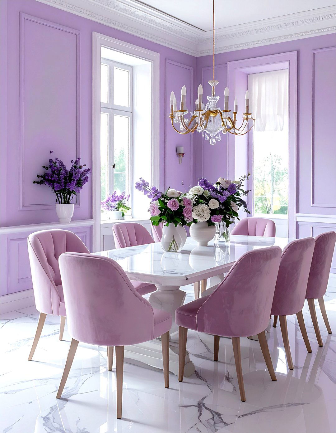 Lavender and Blush Pink - 30 lavender dining room color schemes
