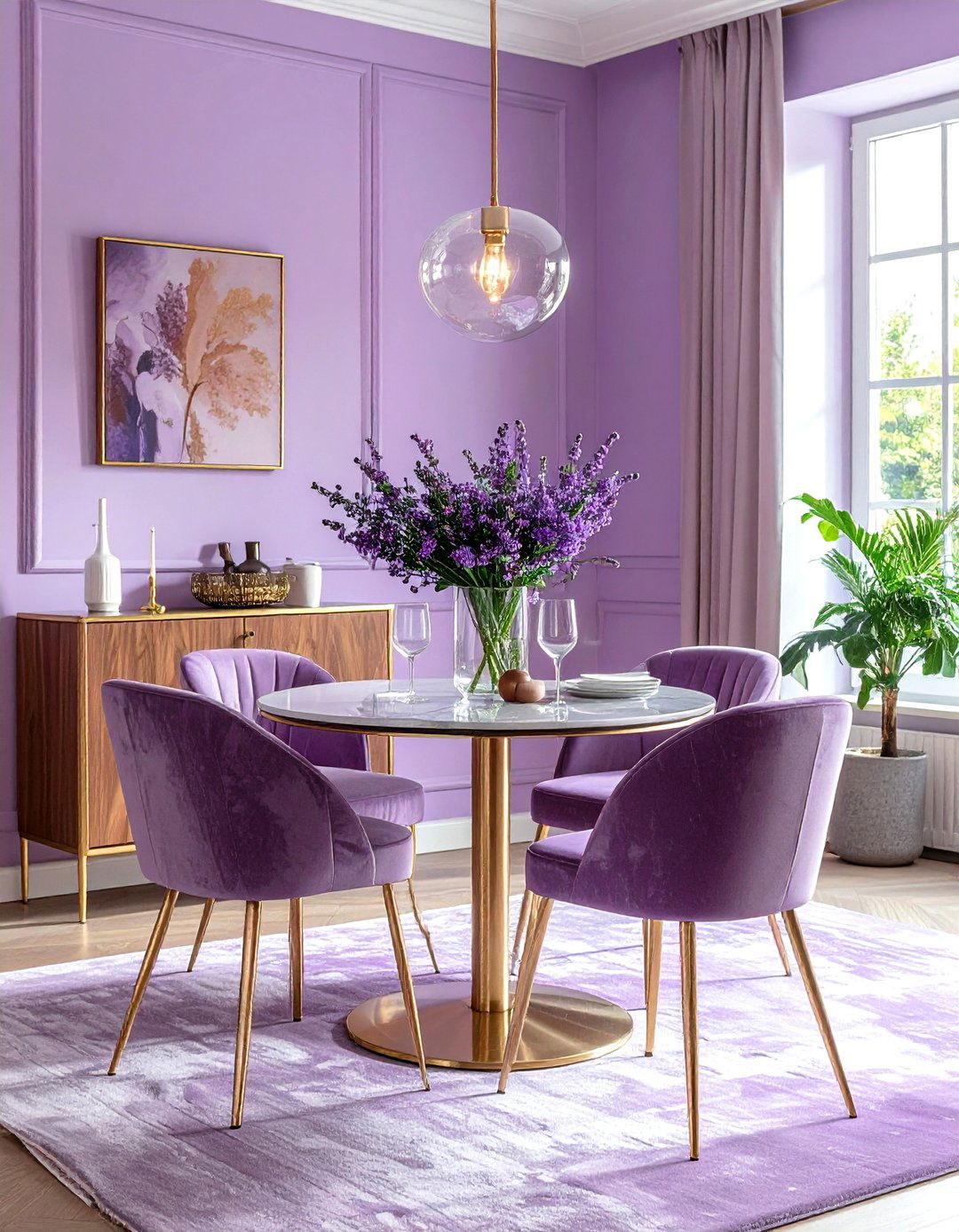 Lavender and Brass - 30 lavender dining room color schemes