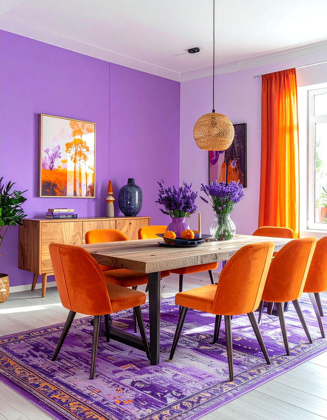 Lavender and Burnt Orange - 30 lavender dining room color schemes