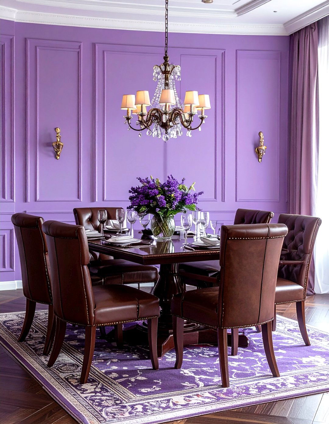 Lavender and Chocolate Brown - 30 lavender dining room color schemes