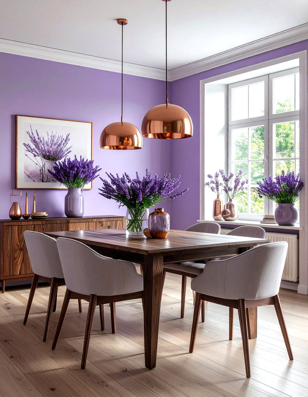 Lavender and Copper - 30 lavender dining room color schemes