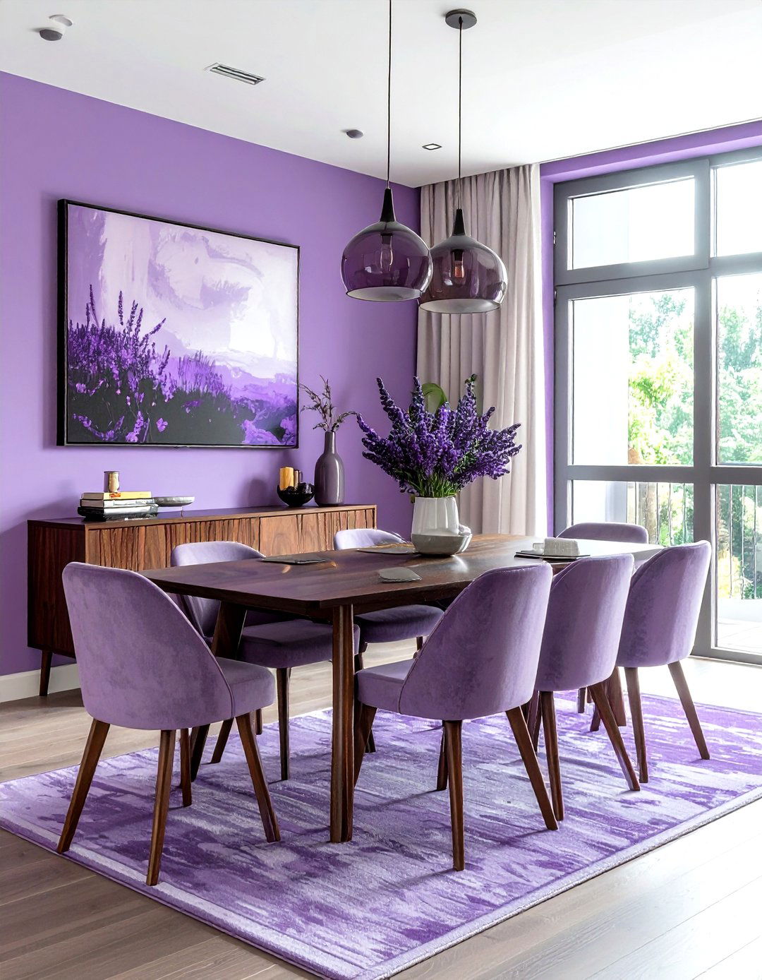 Lavender and Dark Walnut - 30 lavender dining room color schemes