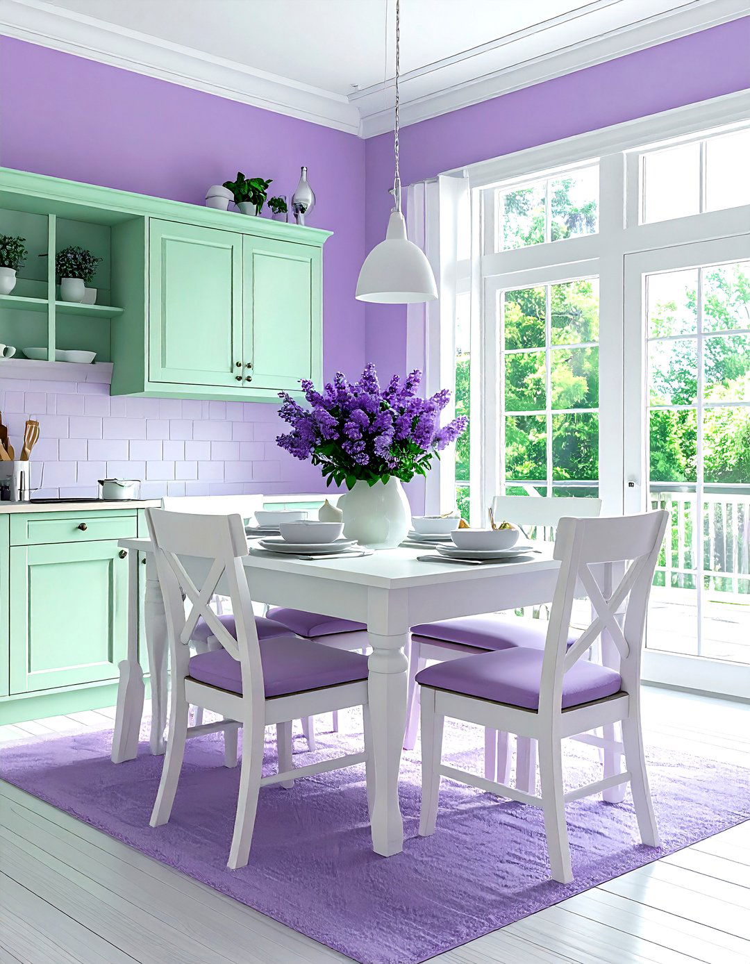 Lavender and Mint Green - 30 lavender dining room color schemes