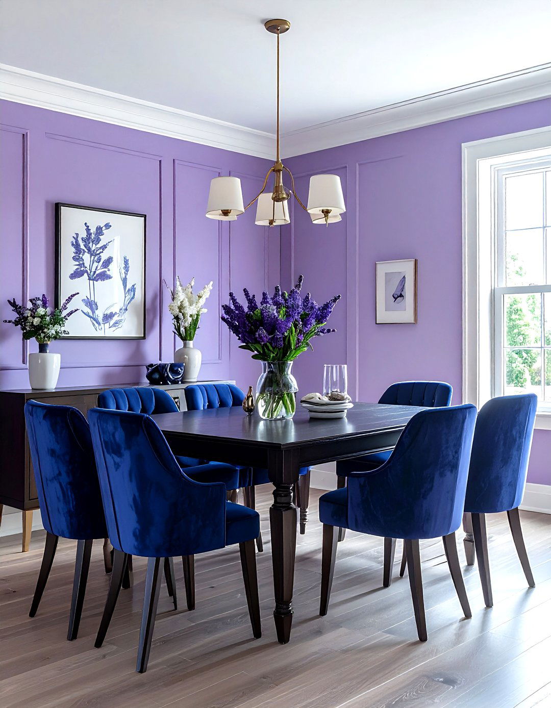 Lavender and Navy Blue - 30 lavender dining room color schemes