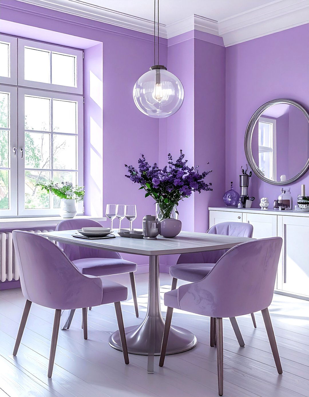 Lavender and Pewter - 30 lavender dining room color schemes