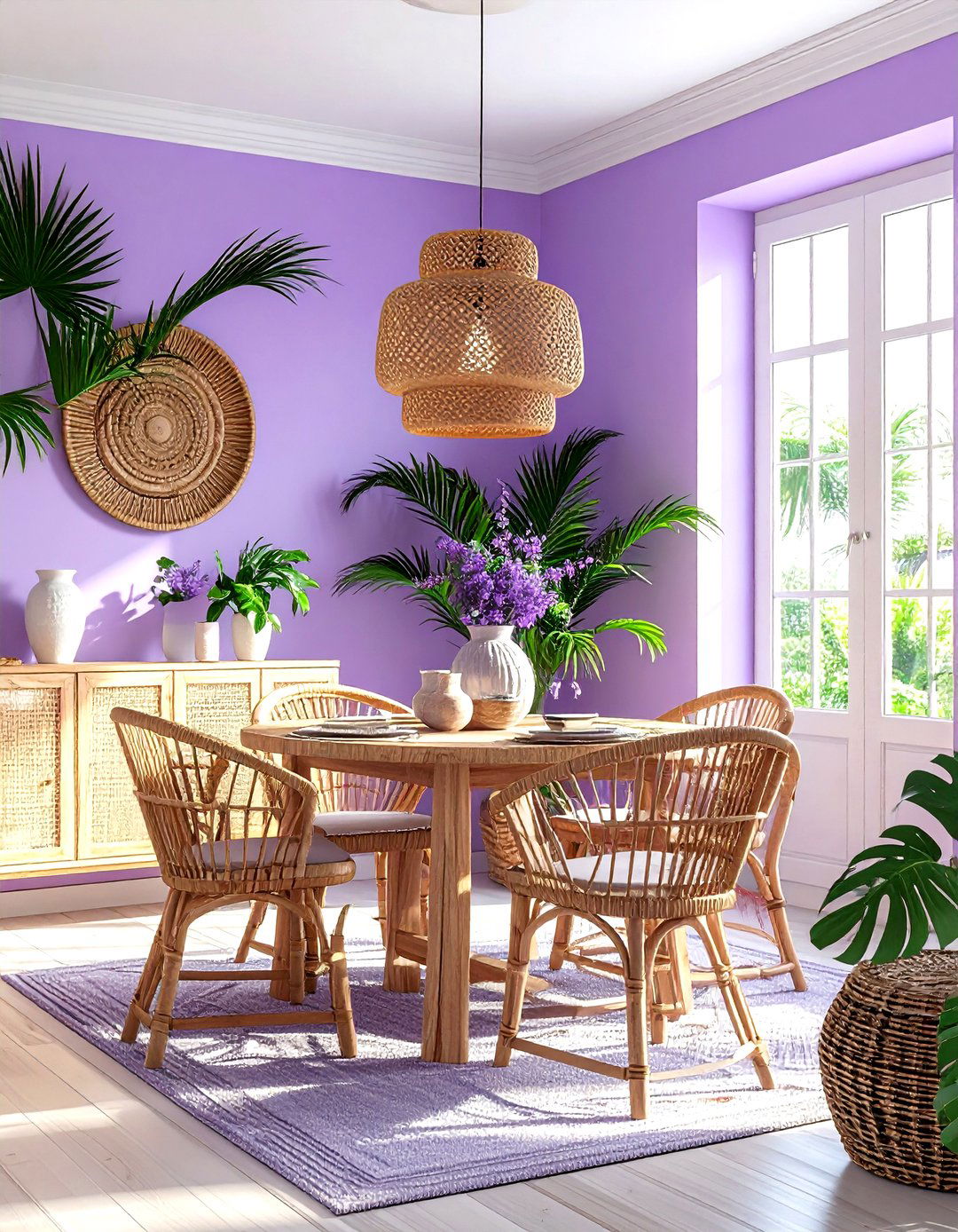 Lavender and Rattan - 30 lavender dining room color schemes