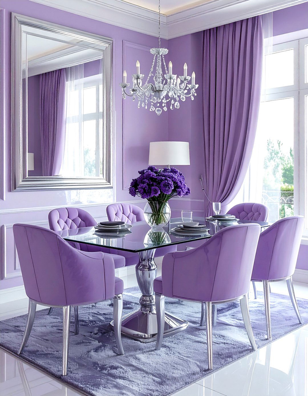 Lavender and Silver - 30 lavender dining room color schemes