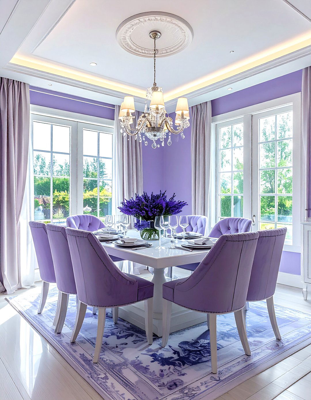 Lavender and Sky Blue - 30 lavender dining room color schemes