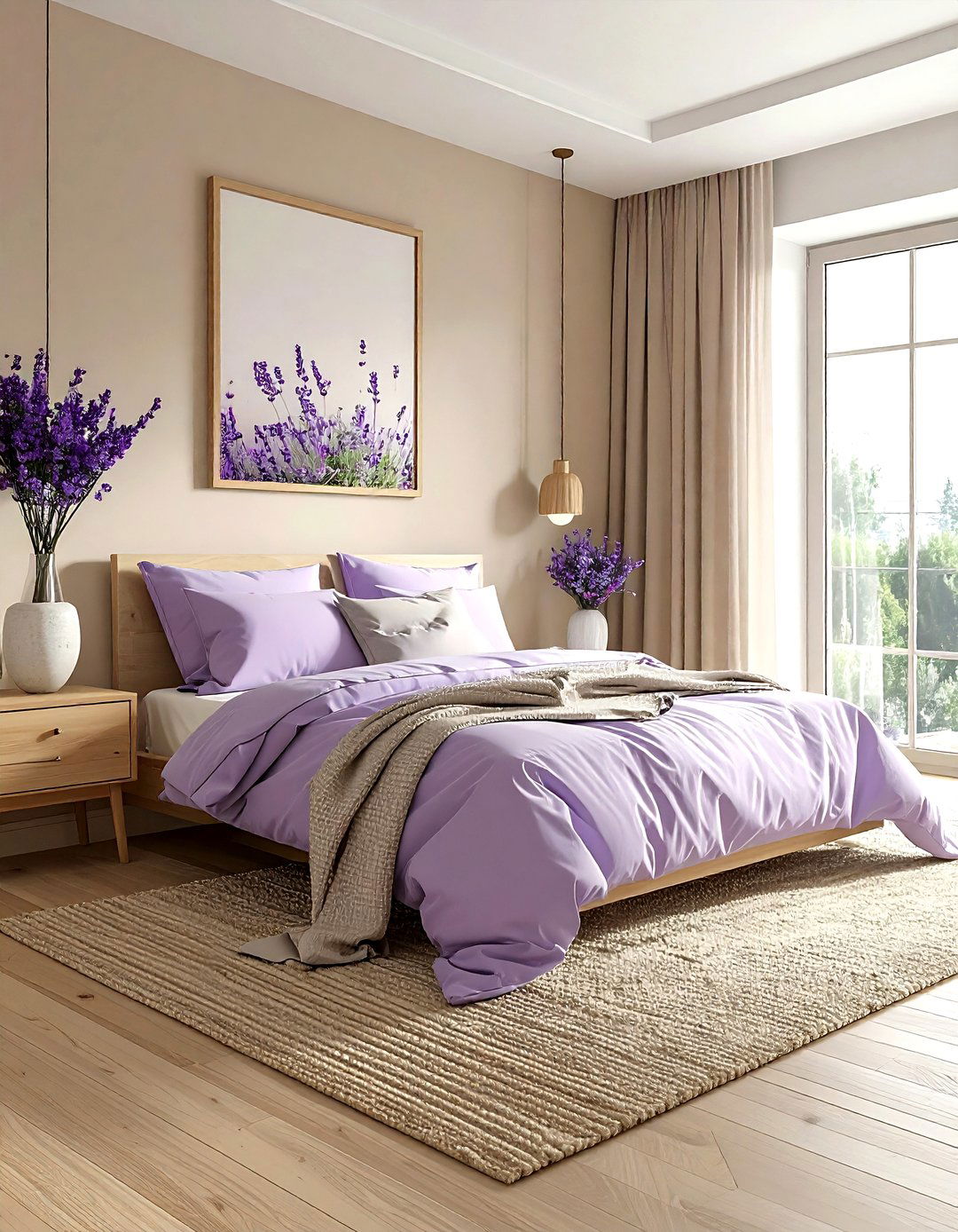 Lavender and beige bedroom - 30 lavender bedroom color schemes