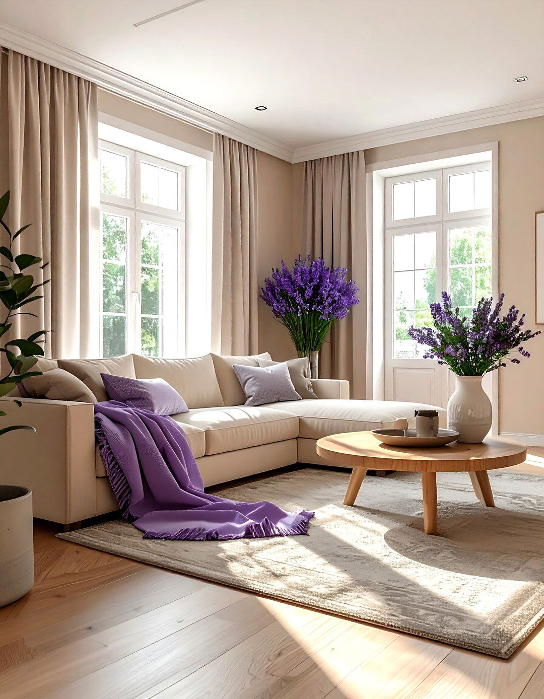 Lavender and beige living room - 30 lavender living room color schemes