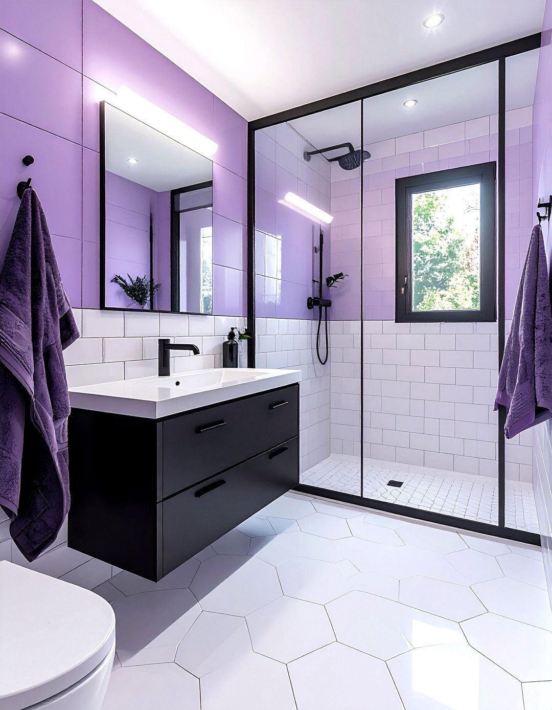 Lavender and black bathroom - 30 lavender bathroom color schemes