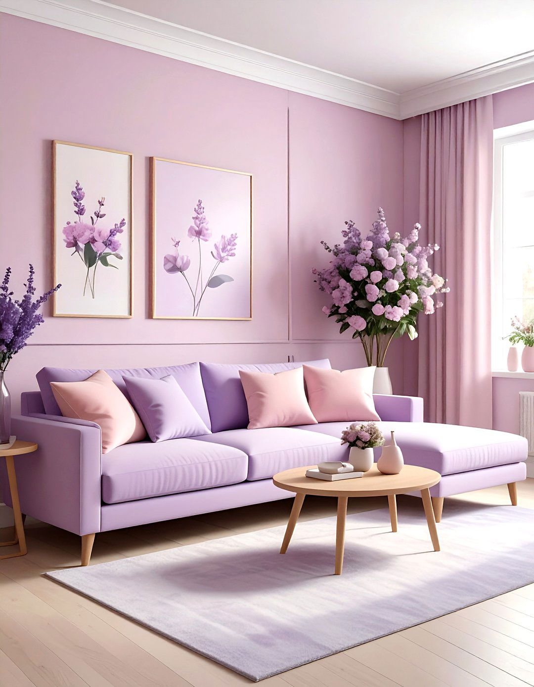 Lavender and blush pink living room - 30 lavender living room color schemes