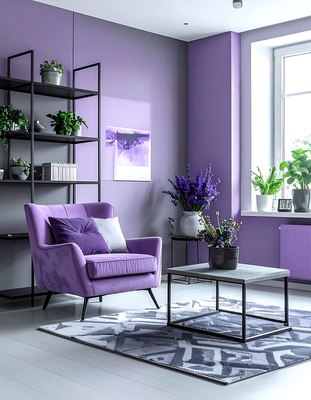 Lavender and charcoal living room - 30 lavender living room color schemes