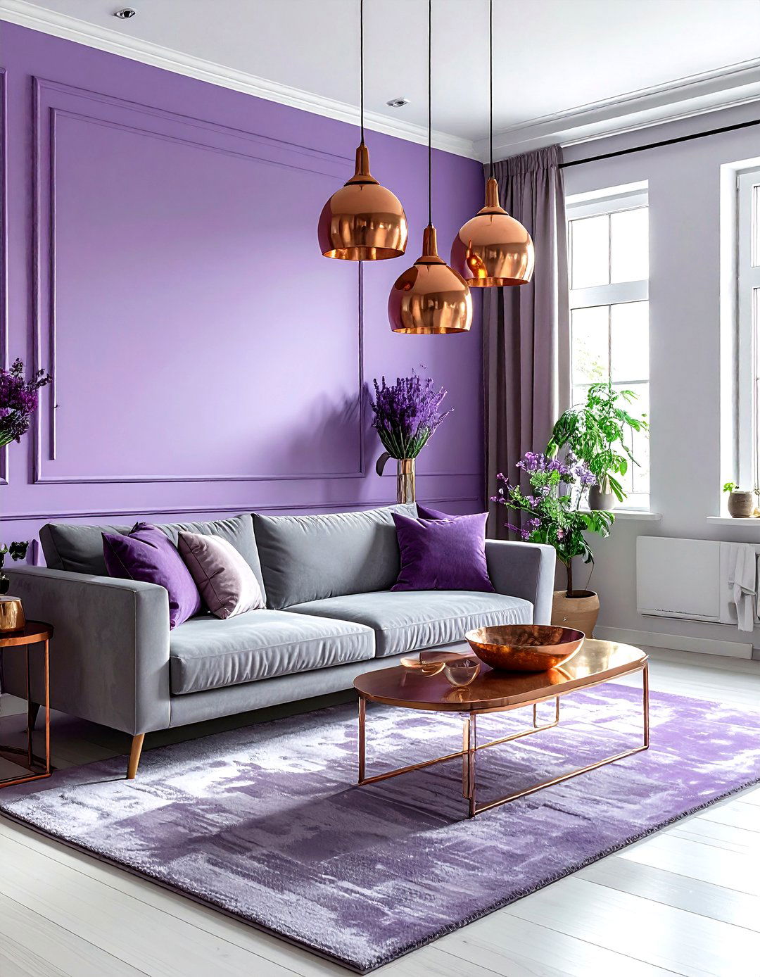 Lavender and copper living room - 30 lavender living room color schemes