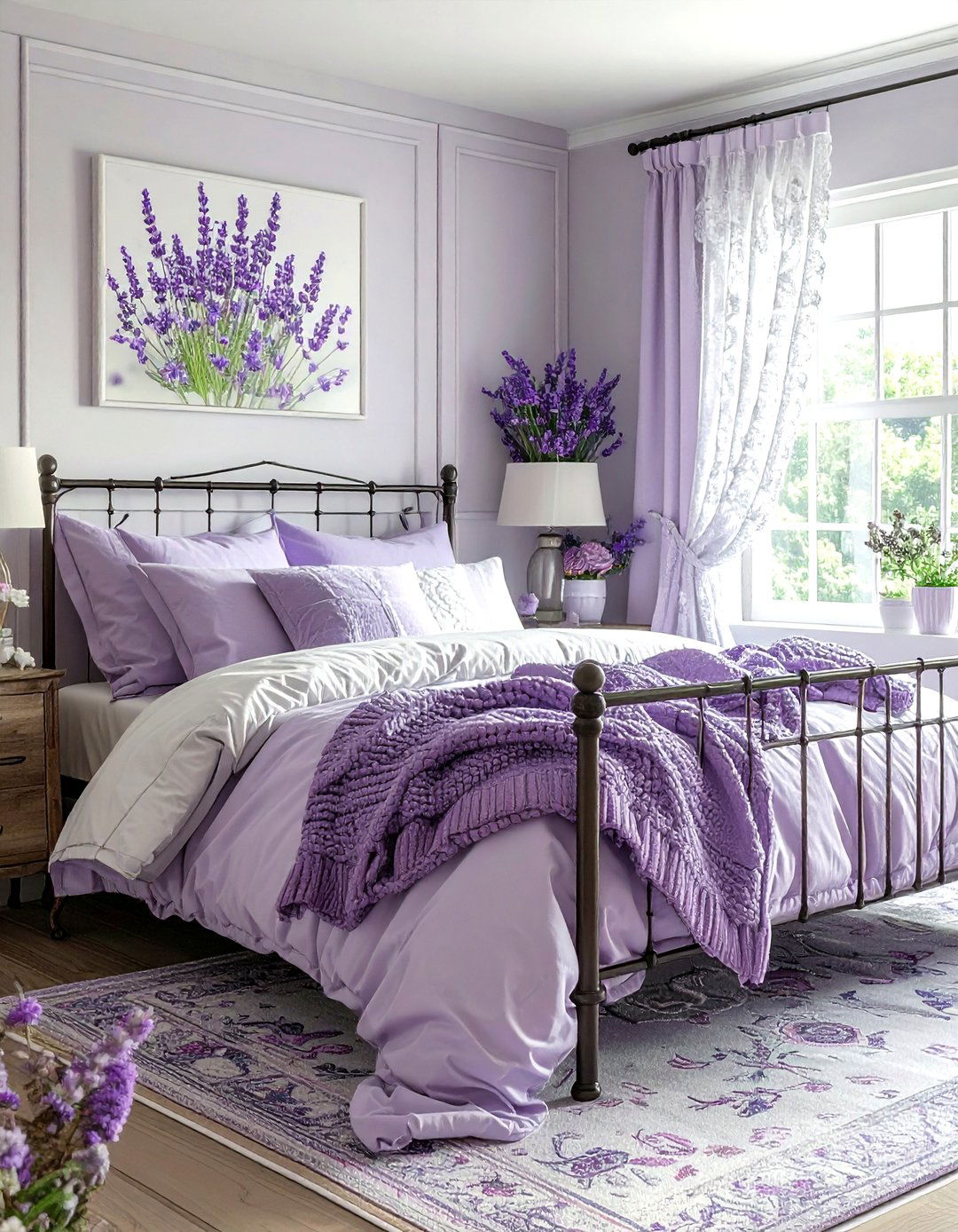 Lavender and cottagecore bedroom - 30 lavender bedroom color schemes
