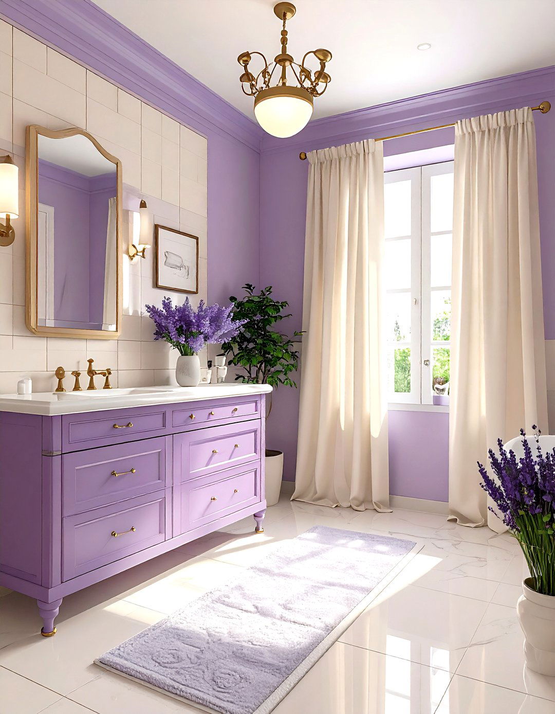 Lavender and cream bathroom - 30 lavender bathroom color schemes