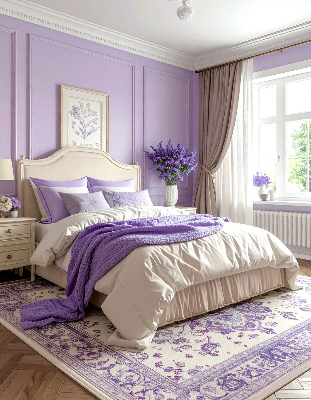 Lavender and cream bedroom - 30 lavender bedroom color schemes