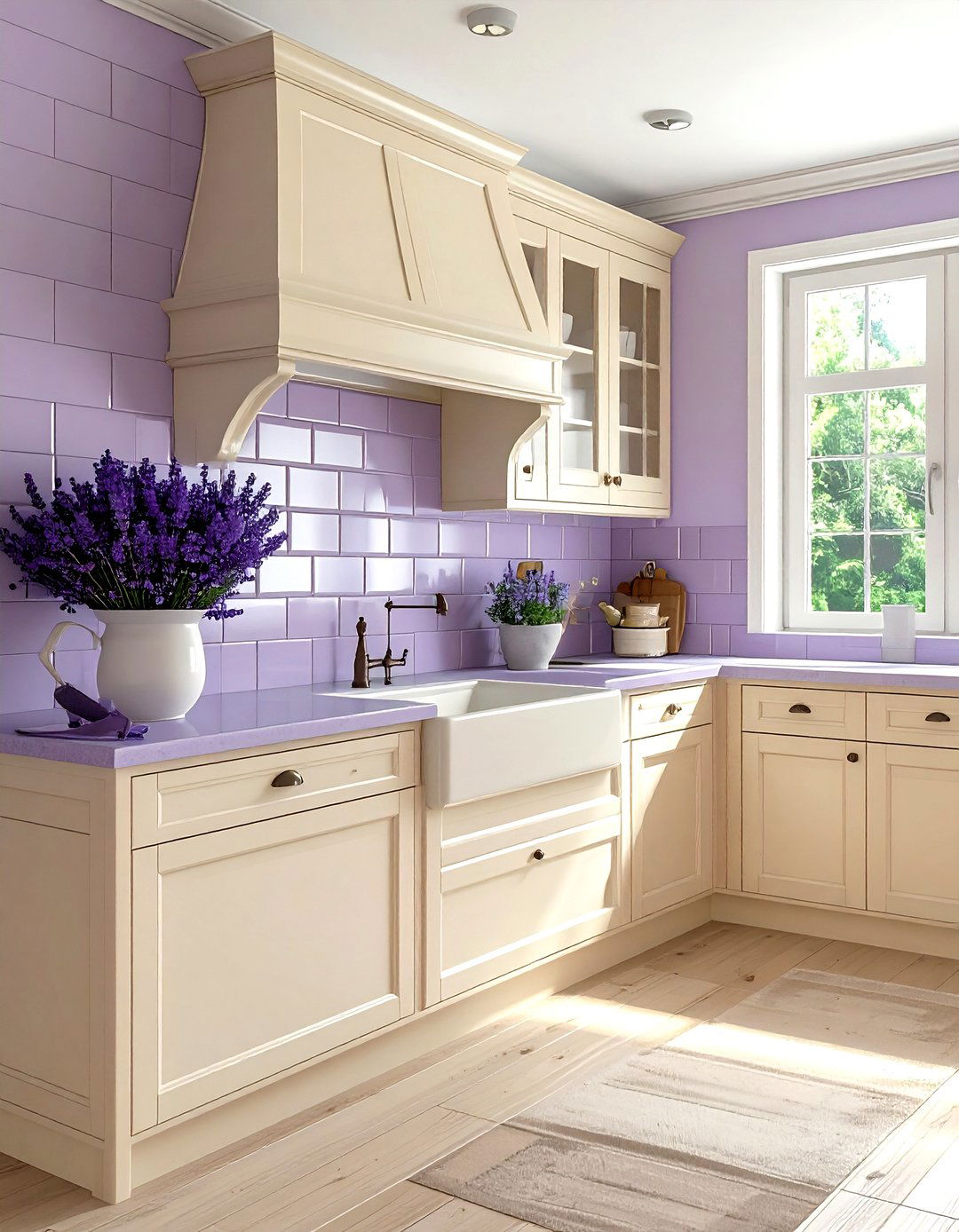 Lavender and cream kitchen decor - 30 lavender kitchen color schemes