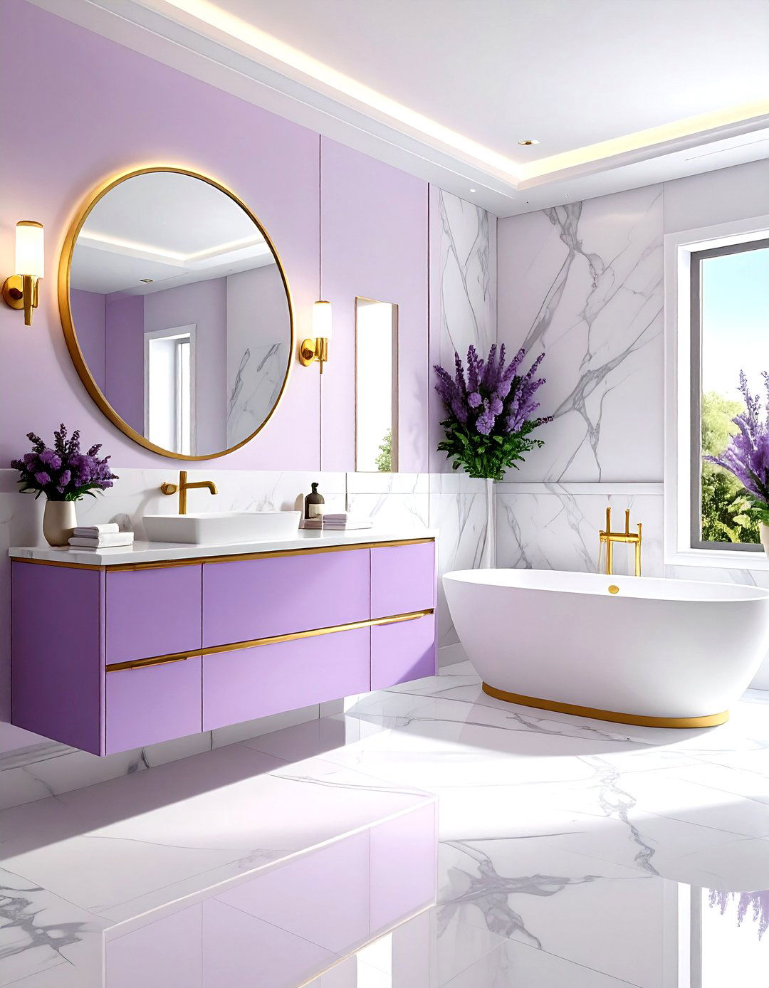Lavender and gold bathroom - 30 lavender bathroom color schemes