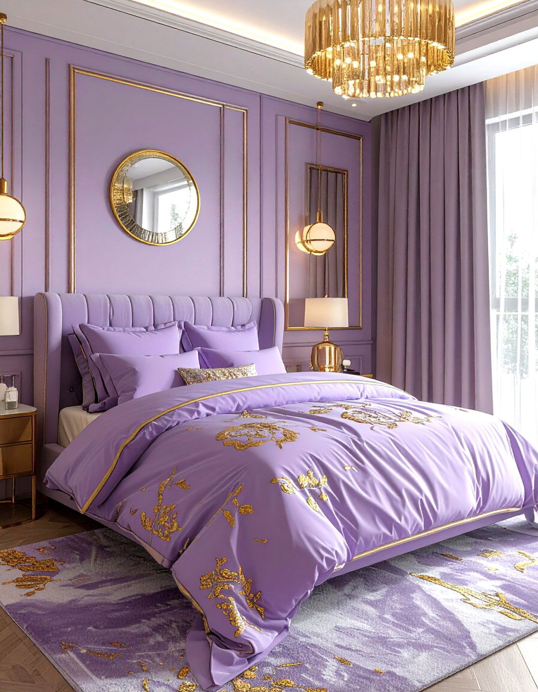 Lavender and gold bedroom - 30 lavender bedroom color schemes