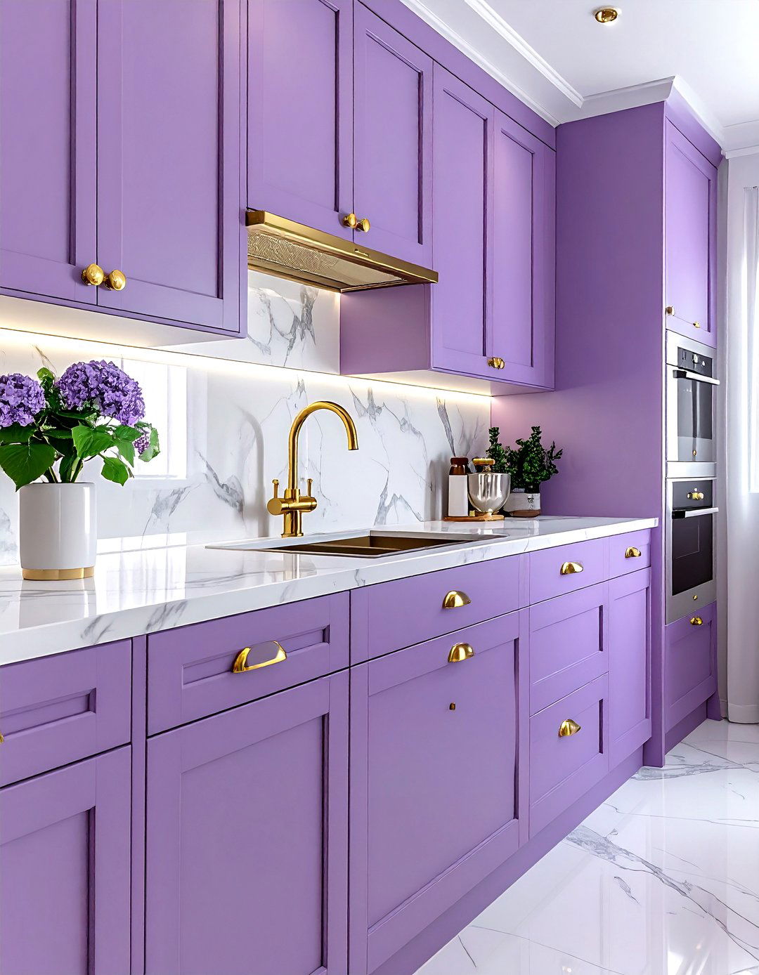 Lavender and gold kitchen hardware - 30 lavender kitchen color schemes