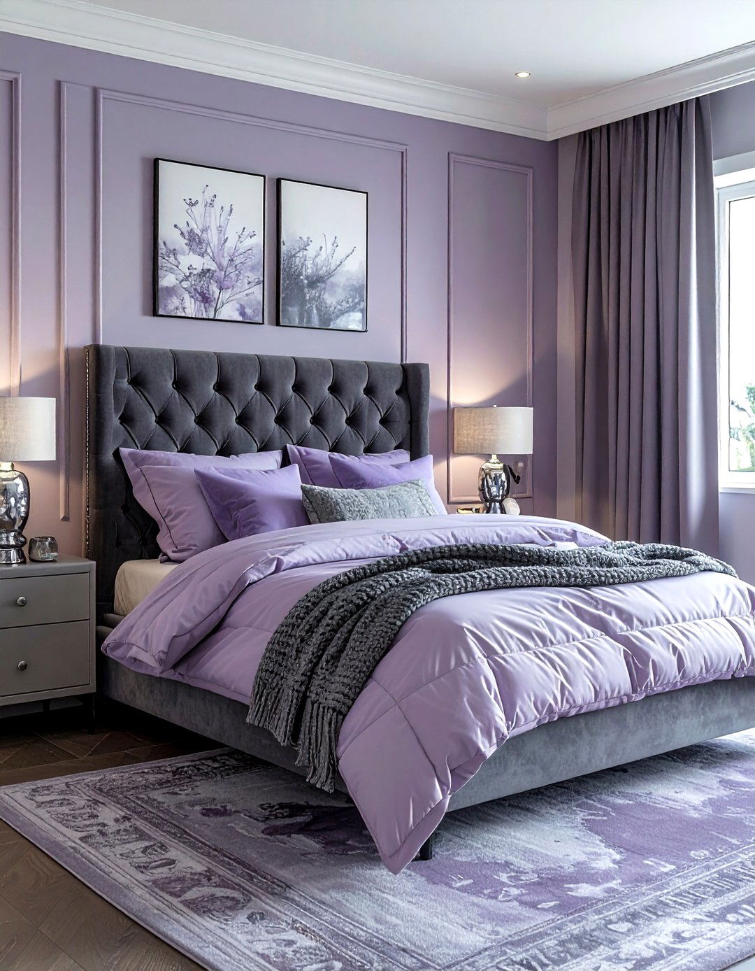 Lavender and grey bedroom - 30 lavender bedroom color schemes