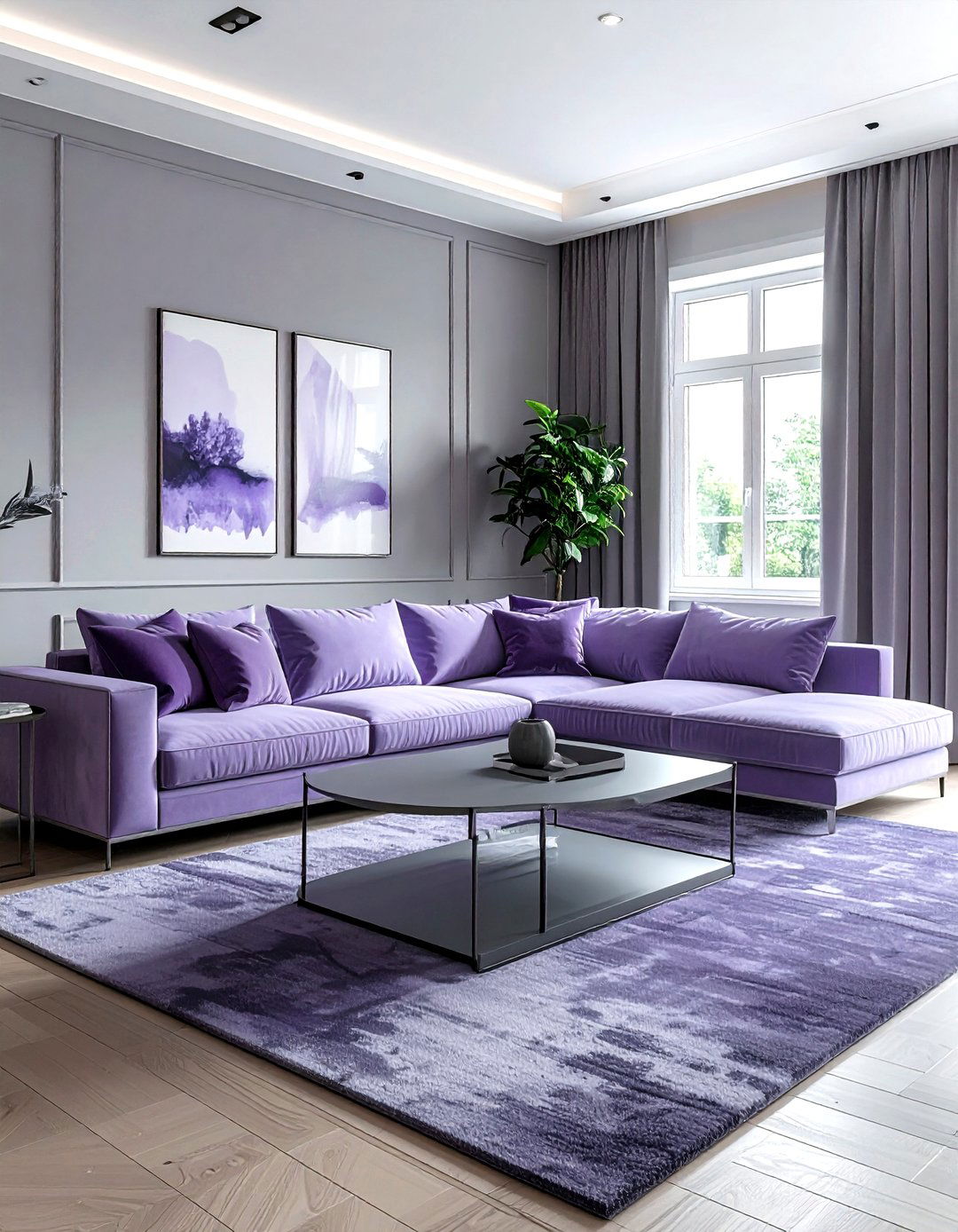 Lavender and grey living room - 30 lavender living room color schemes