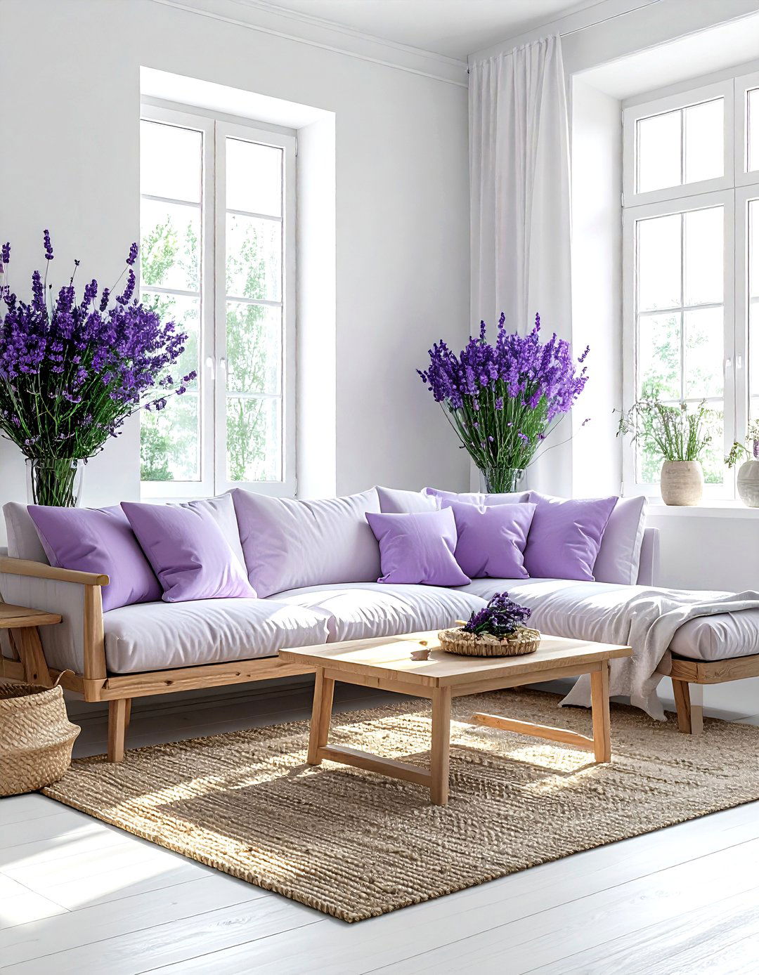 Lavender and light wood living room - 30 lavender living room color schemes