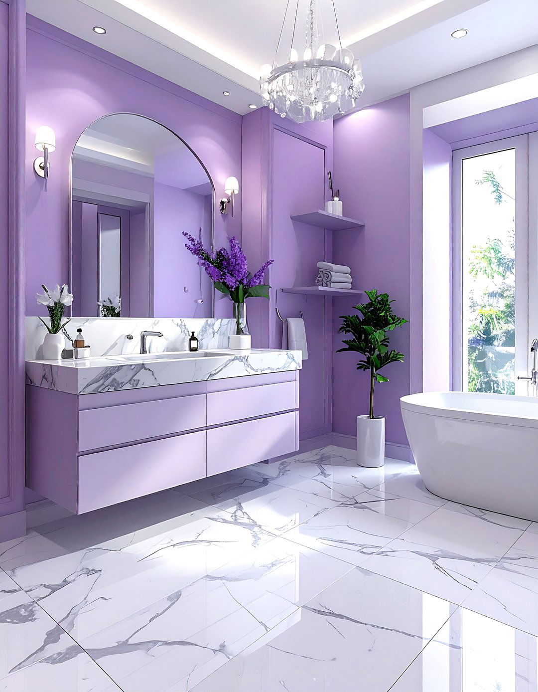 Lavender and marble bathroom - 30 lavender bathroom color schemes