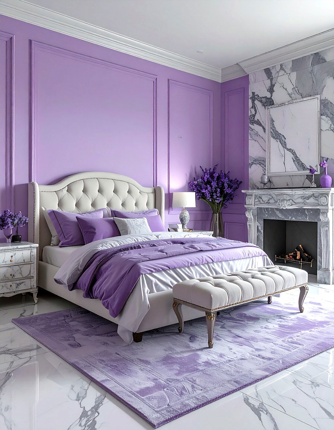 Lavender and marble bedroom - 30 lavender bedroom color schemes