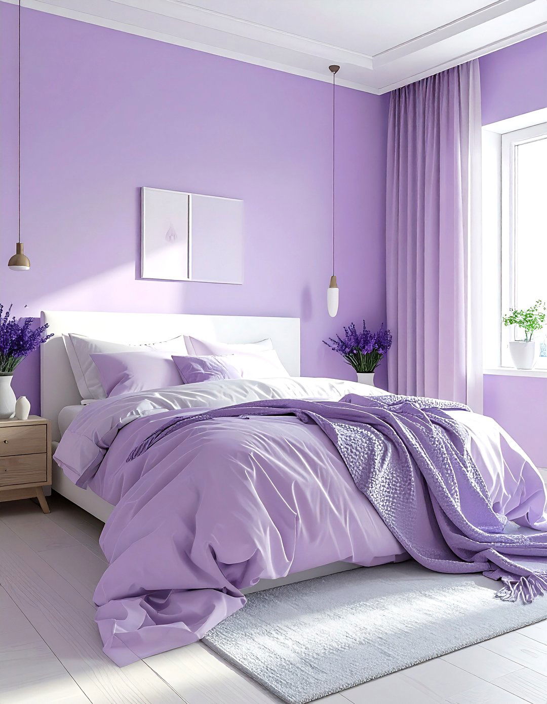 Lavender and minimalist bedroom - 30 lavender bedroom color schemes