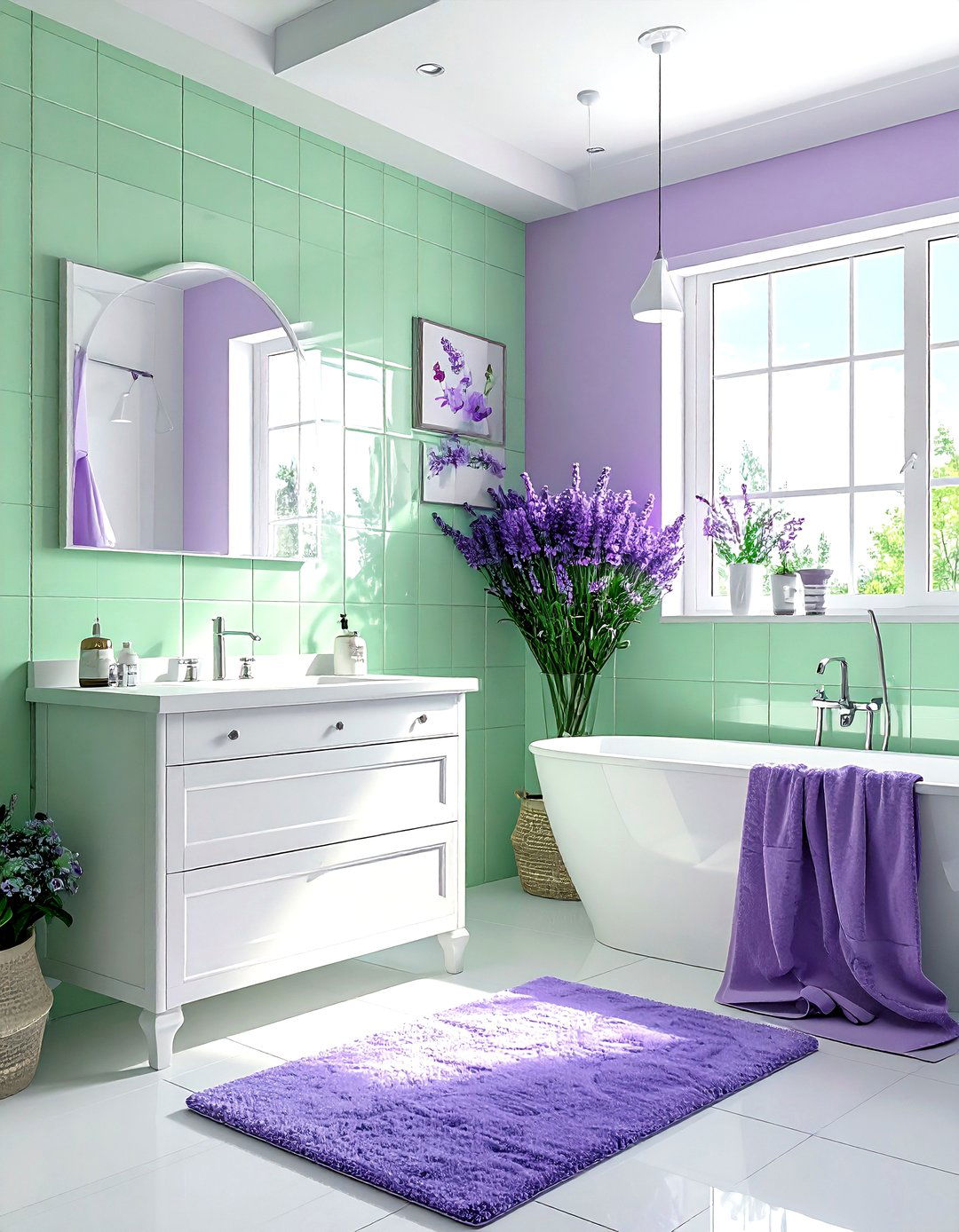 Lavender and mint green bathroom - 30 lavender bathroom color schemes