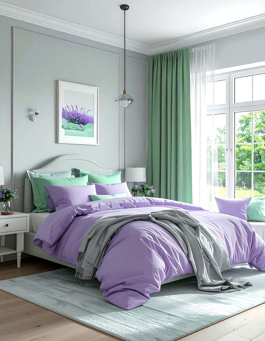 Lavender and mint green bedroom - 30 lavender bedroom color schemes