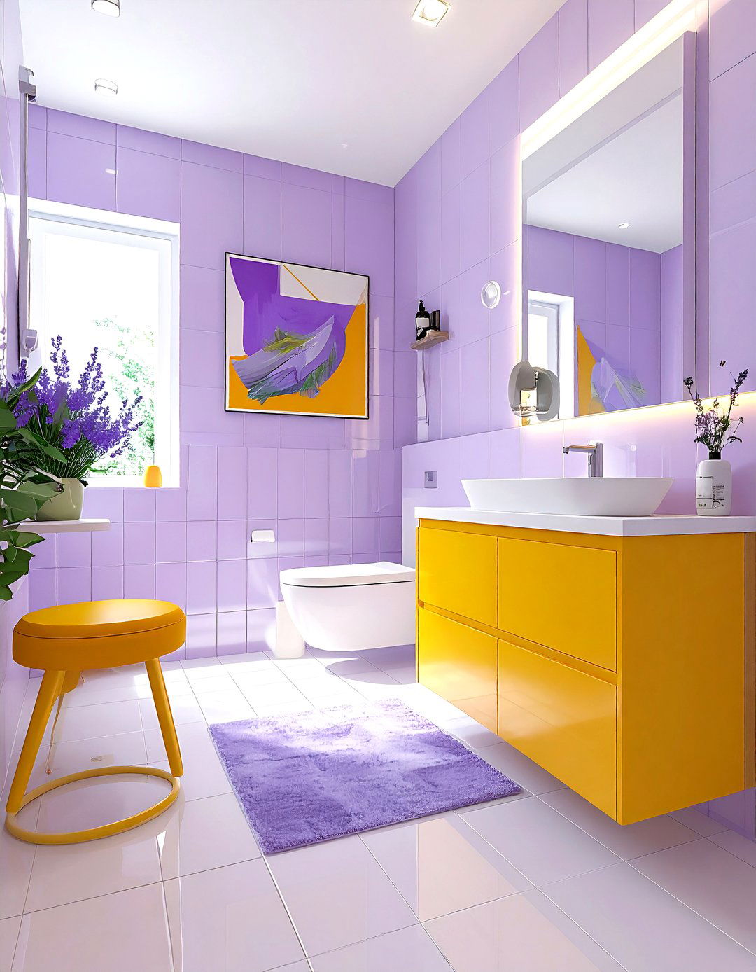 Lavender and mustard yellow bathroom - 30 lavender bathroom color schemes