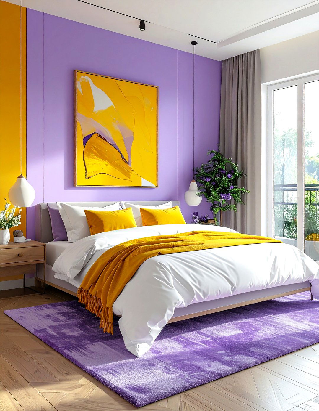 Lavender and mustard yellow bedroom - 30 lavender bedroom color schemes