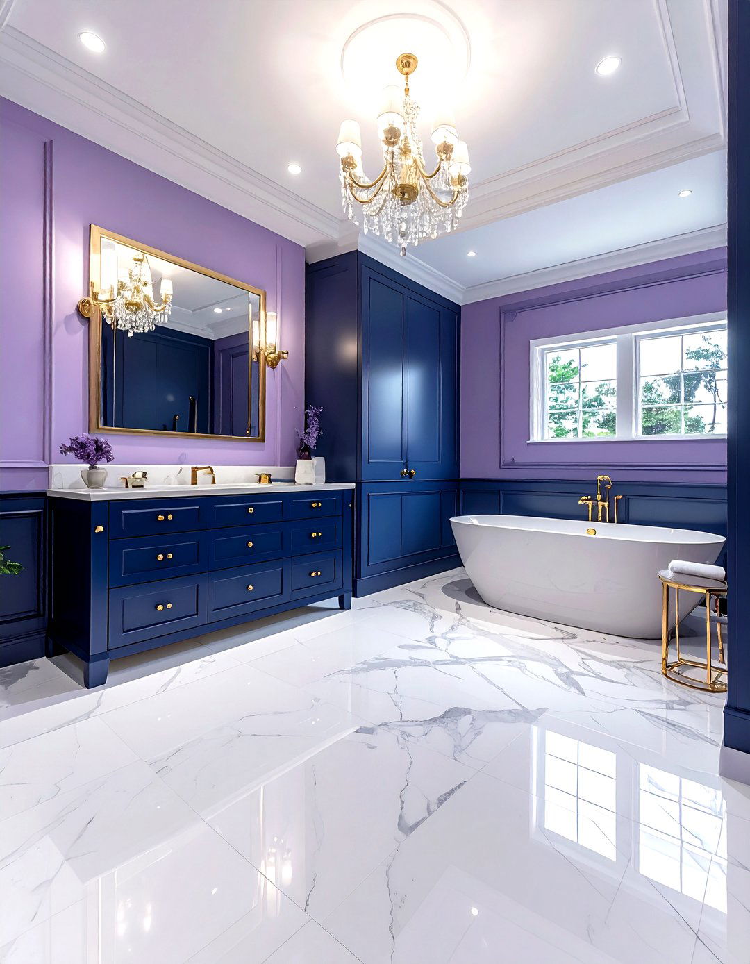 Lavender and navy blue bathroom - 30 lavender bathroom color schemes