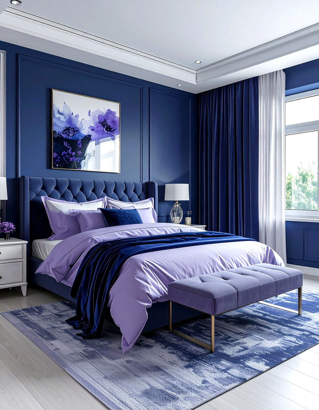 Lavender and navy blue bedroom - 30 lavender bedroom color schemes