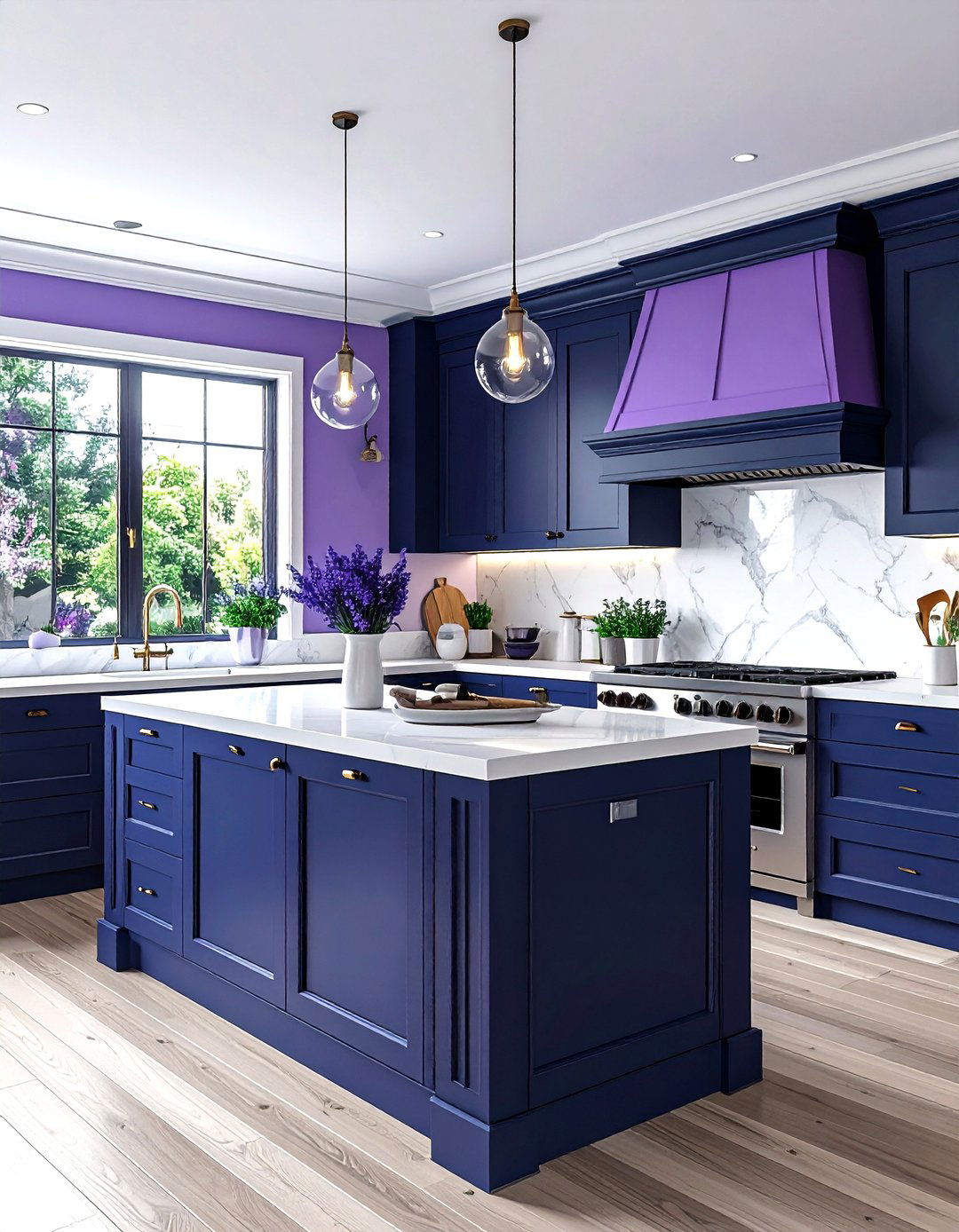 Lavender and navy blue kitchen - 30 lavender kitchen color schemes