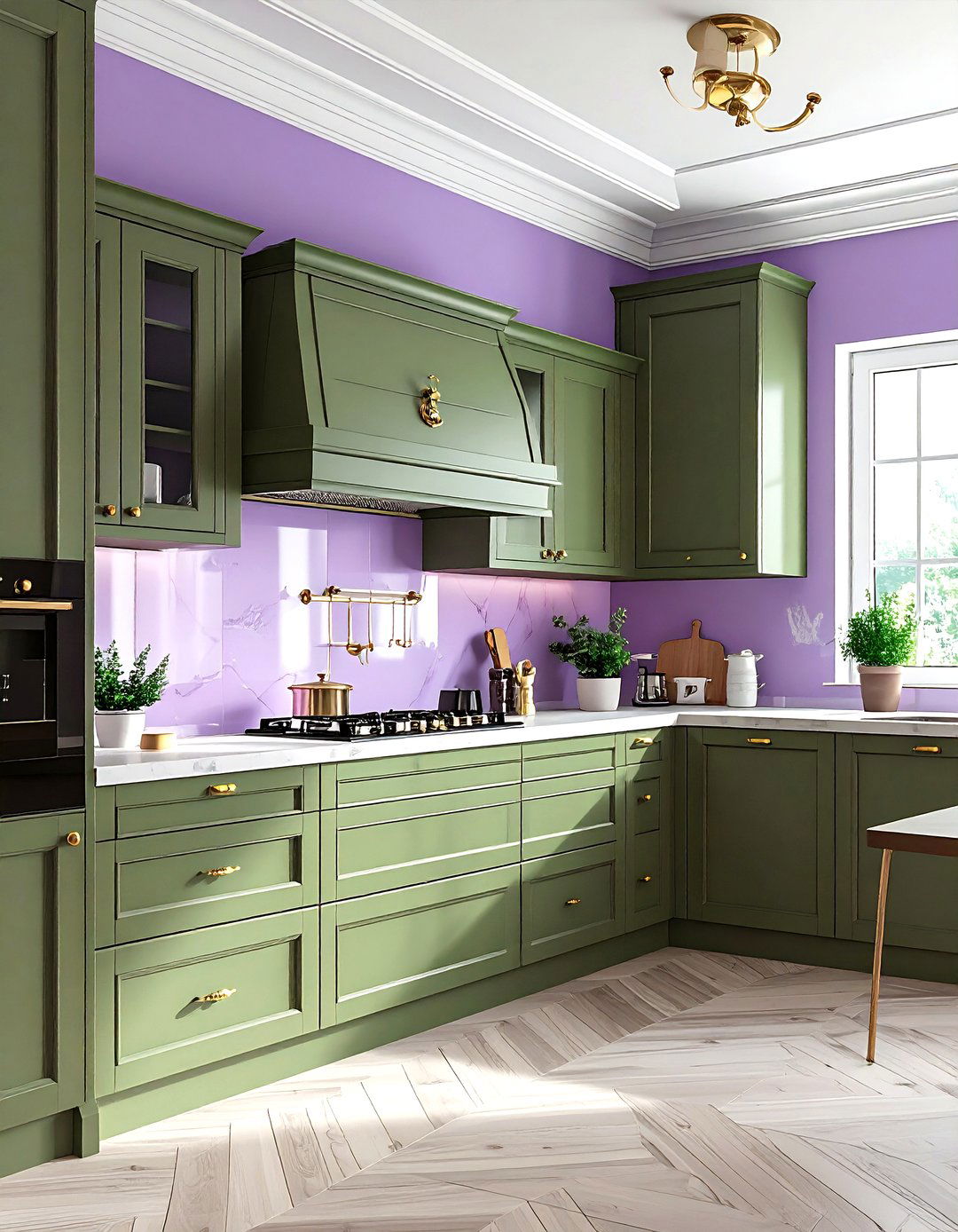 Lavender and olive green kitchen - 30 lavender kitchen color schemes