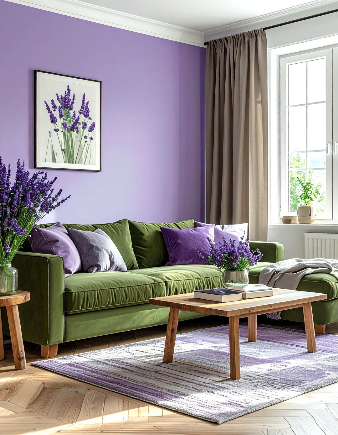 Lavender and olive green living room - 30 lavender living room color schemes