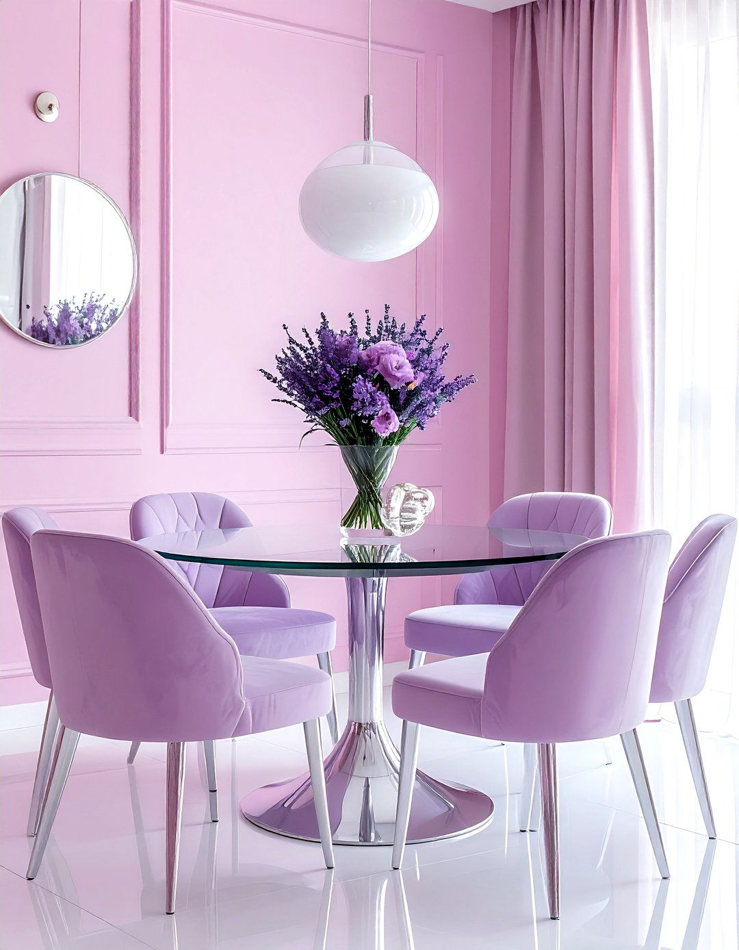 Lavender and pink dining room - 30 pink dining room color schemes